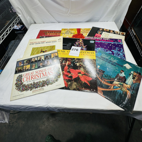 Lot 276: Vintage Christmas Music Vinyl Record Album Lot - 9 LPs Including Percy Faith, Boston Pops