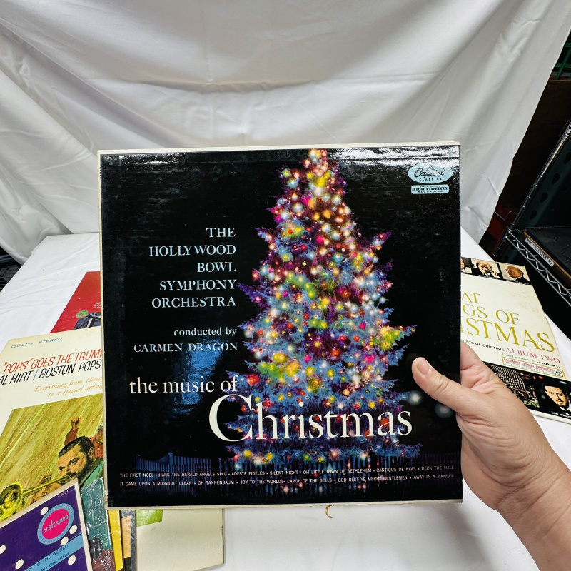 Lot 276: Vintage Christmas Music Vinyl Record Album Lot - 9 LPs Including Percy Faith, Boston Pops