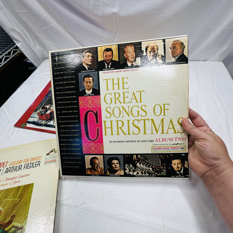 Lot 276: Vintage Christmas Music Vinyl Record Album Lot - 9 LPs Including Percy Faith, Boston Pops