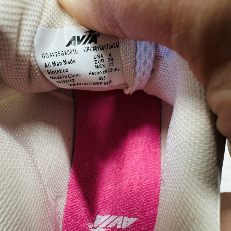Lot 278: AVIA Athletic Sneakers Two Pairs White/Pink Size 4 & Gray/Black Size 3 Youth