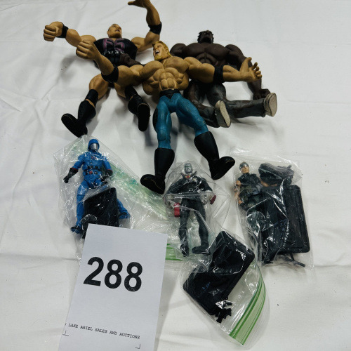 Lot 288: Action Figures Lot - Wrestling Figures and Bagged Military/Tactical Figures