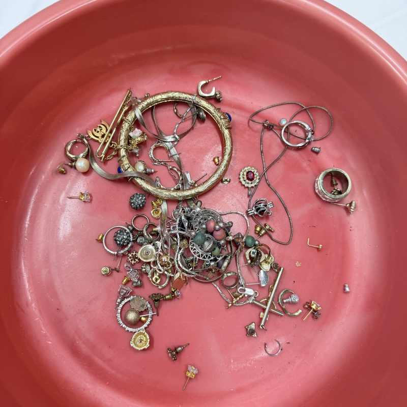 Lot 299: Jewelry Lot - Assorted Costume Jewelry, Earring Backs, and Findings