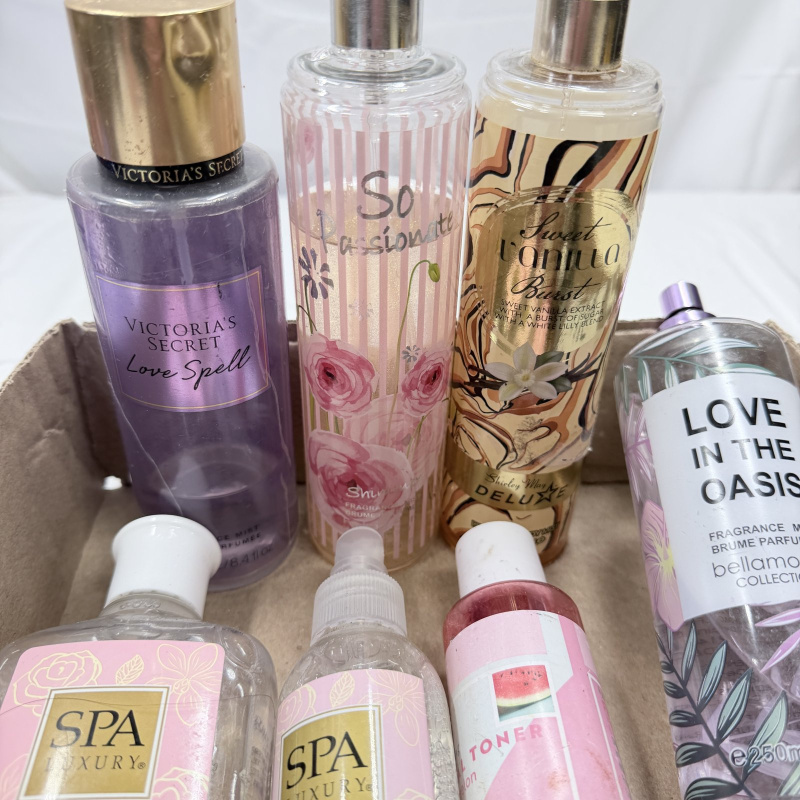 Lot 306: Assorted Fragrance Mist & Body Spray Lot - Victoria's Secret, Bath & Body Works, SPA Luxury