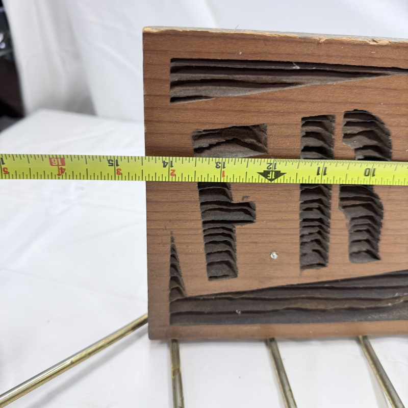 Lot 311: Frye Bolts Wood and Metal Belt Rack with 7 Hooks Wall Mount Display