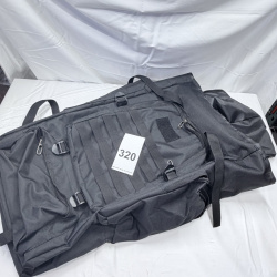 Lot 320: Black Hiking Tactical Duffel Bag with MOLLE Webbing and Multiple Compartments