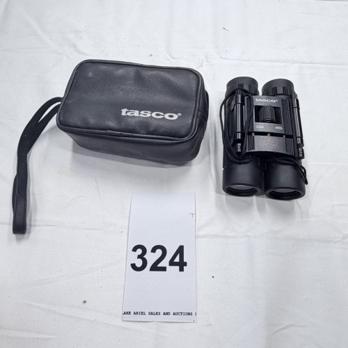 Lot 324: Tasco Compact Binoculars with Black Carrying Case