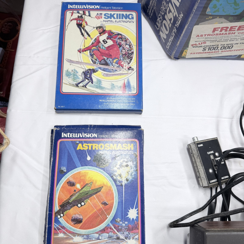 Lot 329: Intellivision Console System with 3 Games and Original Box by Mattel Electronics