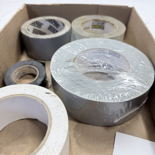 Lot 330: Box of Assorted Duct Tape and Gaffer Tape Rolls - Various Colors and Sizes