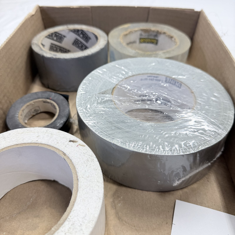 Lot 330: Box of Assorted Duct Tape and Gaffer Tape Rolls - Various Colors and Sizes