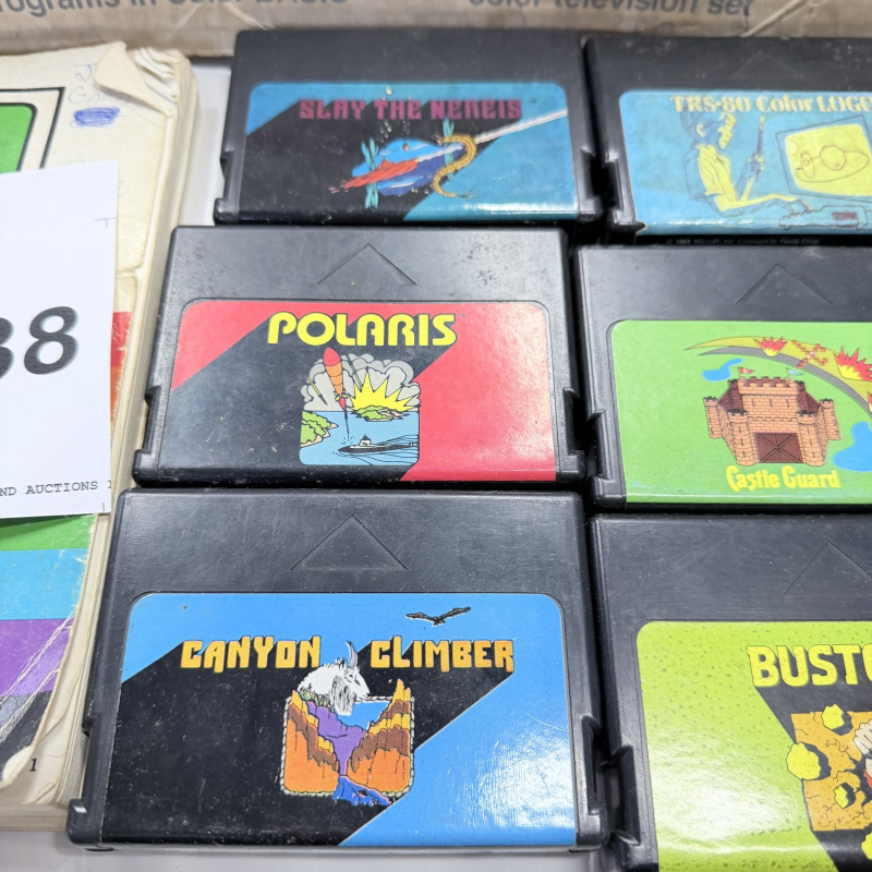 Lot 338: Radio Shack TRS-80 Color Computer 2 with Original Box, Games & Cassettes