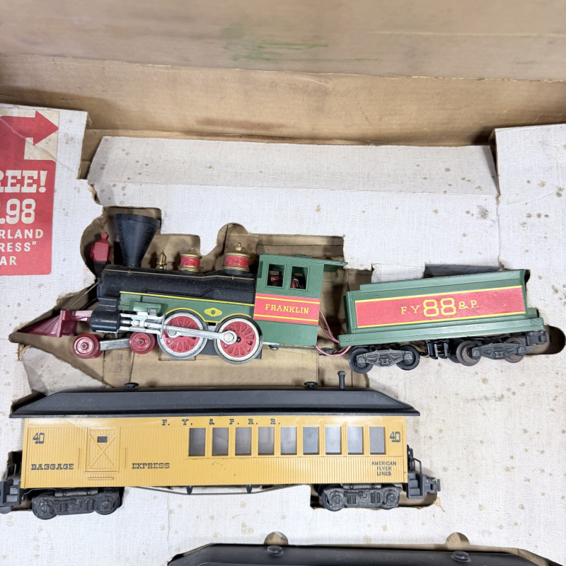 Lot 339: American Flyer Frontiersman Electric Train Set with Franklin Locomotive & 3 Cars