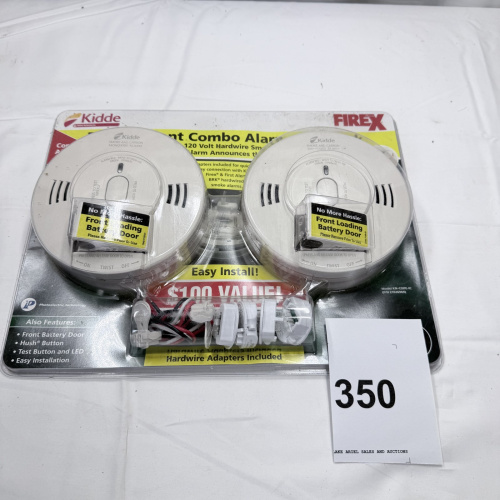 Lot 350: Kidde Firex Smoke Alarm 120V Hardwire Combo 2-Pack Front Load Battery