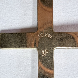 Lot 361: 14KGF Gold Cross Pendant with Diamond Accent