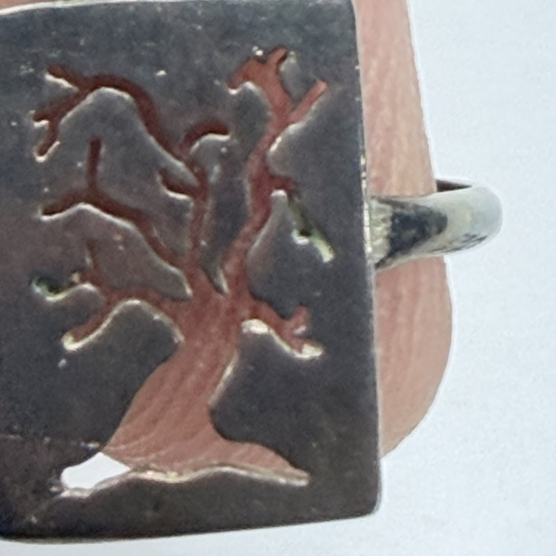 Lot 362: Sterling Silver Ring with Lion Rampant Crest Design, Size 1.55g, #362
