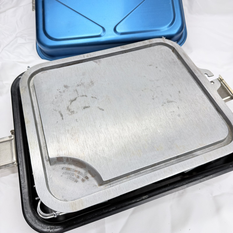 Lot 371: Vintage Kangaroo Kitchen KK-3080 portable propane camp stove/grill set with griddle, case, and utensils