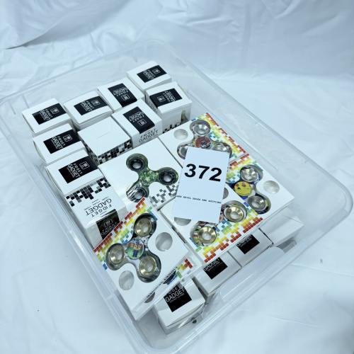 Lot 372: Fidget Gadget fidget spinner lot, assorted metal & camo bearing designs, boxed wholesale bulk