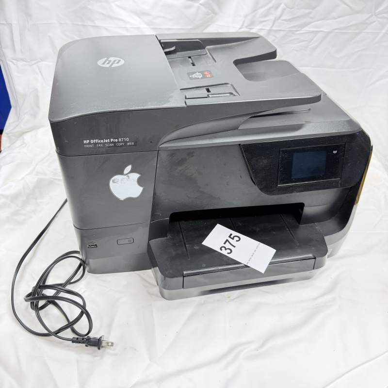 Lot 375: HP OfficeJet Pro 8710 all-in-one printer, Print Fax Scan Copy Web multifunction inkjet