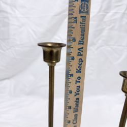 Lot 386: Vintage Leonard Silver Mfg. Co. (Towle) brass graduated candlestick holders, set of 7, Taiwan