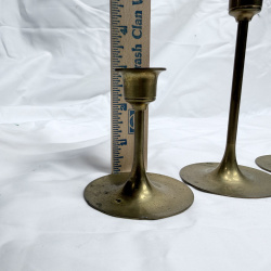 Lot 386: Vintage Leonard Silver Mfg. Co. (Towle) brass graduated candlestick holders, set of 7, Taiwan