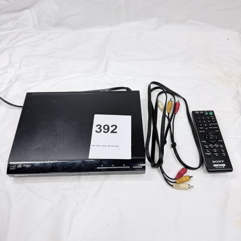 Lot 392: Sony DVD Player with RMT-D197A Remote and AV Cables