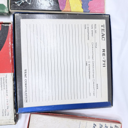 Lot 397: Vintage 7" Reel-to-Reel Tape Lot: Sony, TEAC, Lafayette, Emerald & Shamrock, with recorded music content, 12 reels