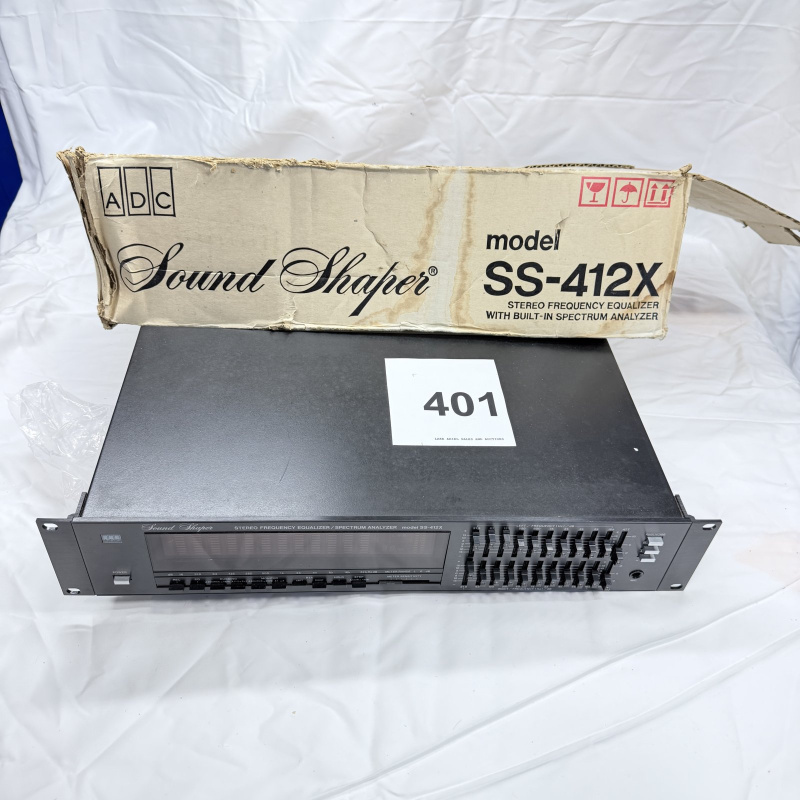 Lot 401: Vintage ADC Sound Shaper model SS-412X stereo frequency equalizer with built-in spectrum analyzer, original box