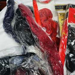 Lot 413: Large lot of Tina "Human Hair" & Janet Collections weave/wig extensions, mixed colors, Tangle Free series
