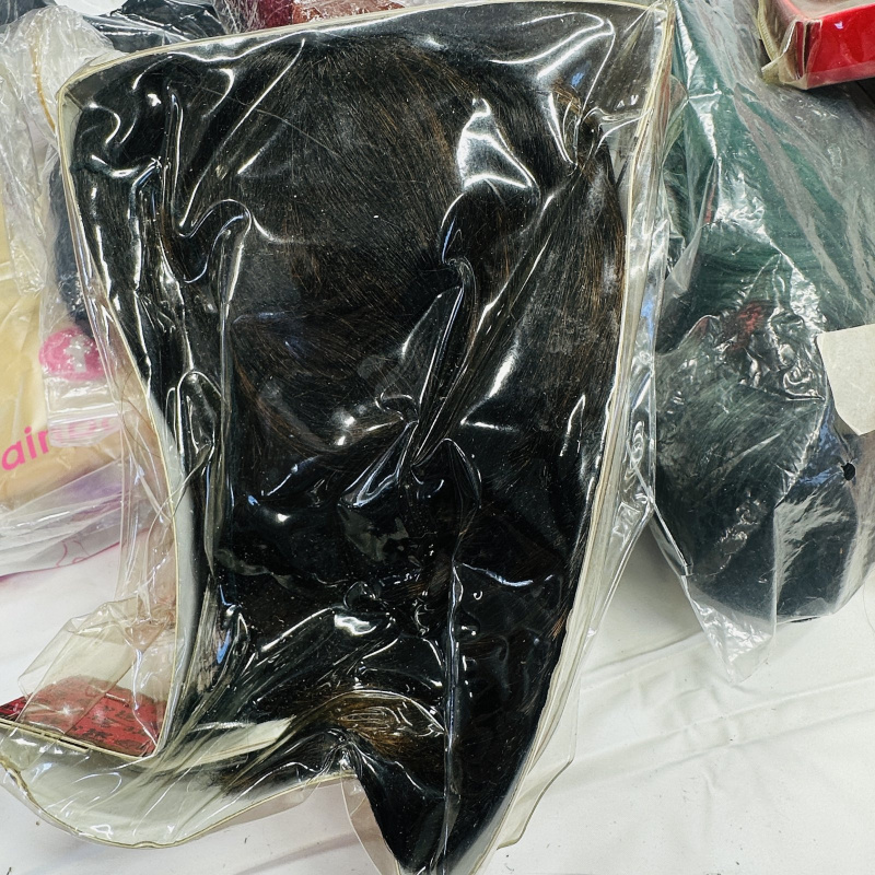 Lot 413: Large lot of Tina "Human Hair" & Janet Collections weave/wig extensions, mixed colors, Tangle Free series