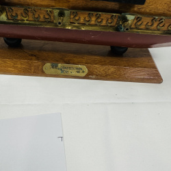 Lot 417: USS Constitution 1797 wooden tall ship model with wooden stand, plus small pirate galleon ship model, set of 2
