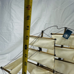 Lot 417: USS Constitution 1797 wooden tall ship model with wooden stand, plus small pirate galleon ship model, set of 2