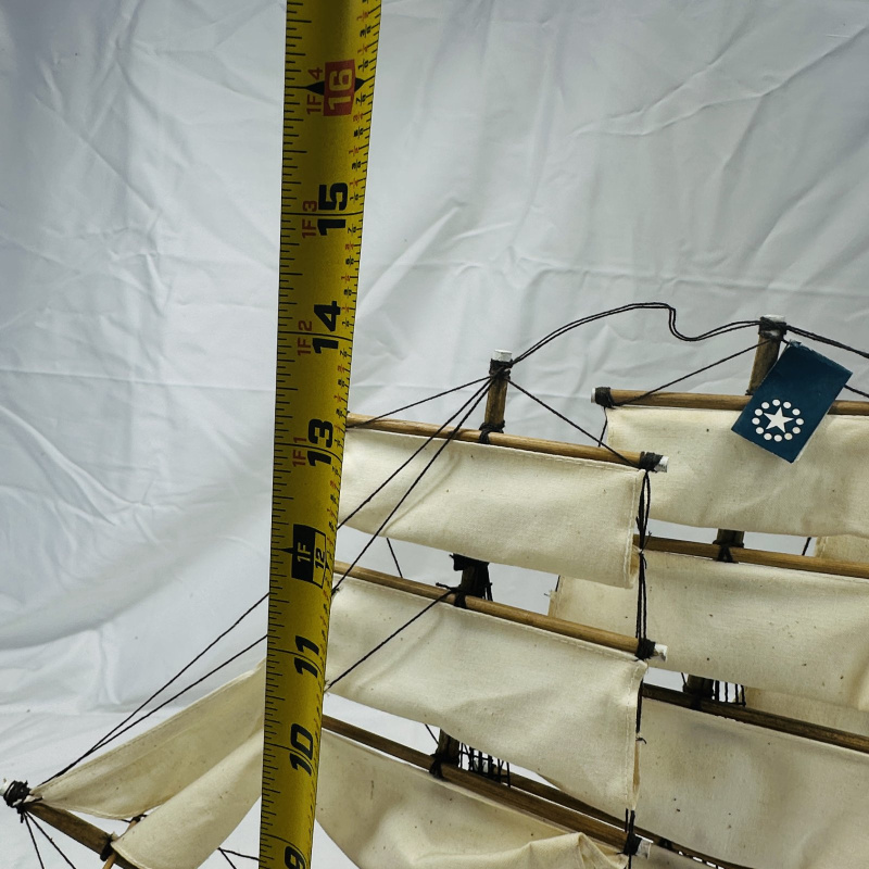 Lot 417: USS Constitution 1797 wooden tall ship model with wooden stand, plus small pirate galleon ship model, set of 2