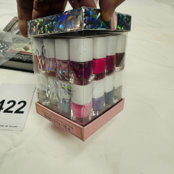 Lot 422: Cosmetics lot: KISS Eyelash Kit "Create the Look" Glam Girl Palette, False Nail Press-On Nail sets, KISS Acrylic Nail Kit, Simple Pleasures "Shine All The Way" 14-piece Nail Polish Collection