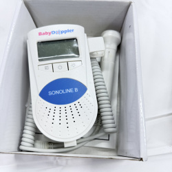 Lot 435: Baby Doppler "Sonoline B" fetal heart rate monitor, Blue, with probe and box