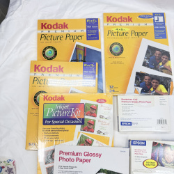 Lot 440: Vintage Kodak, Epson & Royal Brites inkjet photo/picture paper lot, Premium Glossy & High Gloss sheets