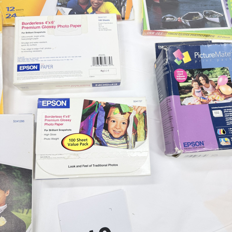 Lot 440: Vintage Kodak, Epson & Royal Brites inkjet photo/picture paper lot, Premium Glossy & High Gloss sheets