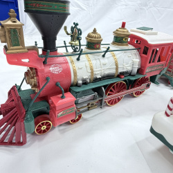 Lot 442: New Bright "Winter Belle" Holiday Express Christmas train set, engine, tender, caboose & cars w/ track