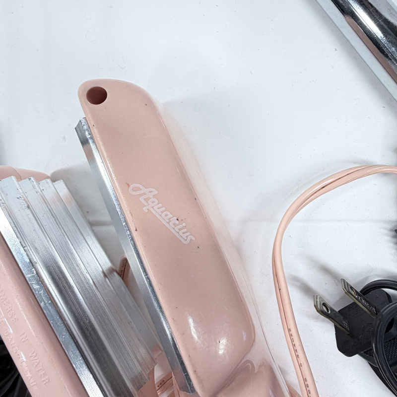 Lot 443: Assorted hair styling tool lot: Revlon hair dryer, Beyond the Beauty & Aquarius crimping/flat irons, curling irons