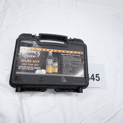 Lot 445: Hoppe's Elite "Gun Kit on the Go" lockable gun cleaning case with Gunmaster .357/.38/9mm cleaning kit