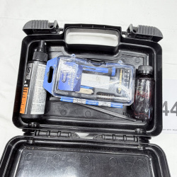 Lot 445: Hoppe's Elite "Gun Kit on the Go" lockable gun cleaning case with Gunmaster .357/.38/9mm cleaning kit