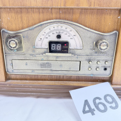 Lot 469: Emerson octagonal wood cabinet stereo console, AM/FM radio, CD player & cassette deck combo