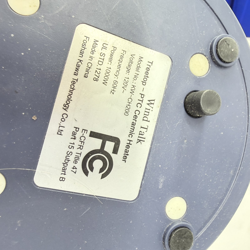 Lot 476: Treetop "Wind Talk" KW-CH200 PTC Ceramic Heaters, pair, 1000W 120V