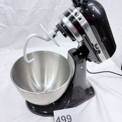 Lot 499: Vintage KitchenAid Classic black stand mixer with stainless steel bowl and flat beater attachment