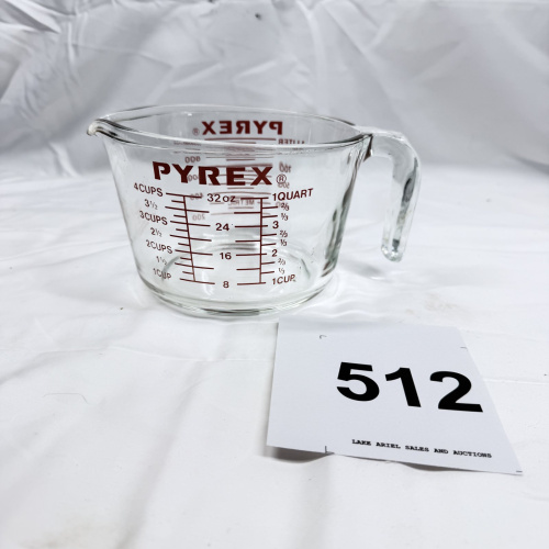 Vintage Pyrex 4-Cup Glass Measuring Cup, Model 508 with Red Lettering