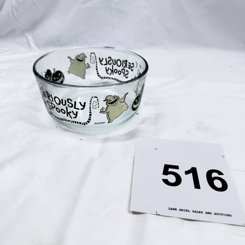 Pyrex Disney "Nightmare Before Christmas" Oogie Boogie "Seriously Spooky" glass bowl, 4-cup