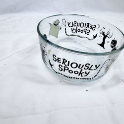 Pyrex Disney "Nightmare Before Christmas" Oogie Boogie "Seriously Spooky" glass bowl, 4-cup