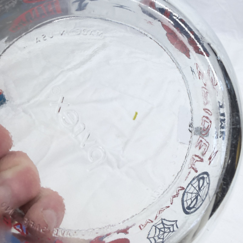Pyrex Marvel "Spider-Man" glass mixing bowl, 1-quart