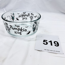 Pyrex Disney "The Nightmare Before Christmas" Pumpkin King glass mixing bowl, Jack Skellington