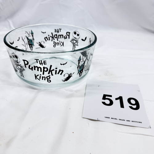 Pyrex Disney "The Nightmare Before Christmas" Pumpkin King glass mixing bowl, Jack Skellington