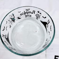 Pyrex Disney "The Nightmare Before Christmas" Pumpkin King glass mixing bowl, Jack Skellington