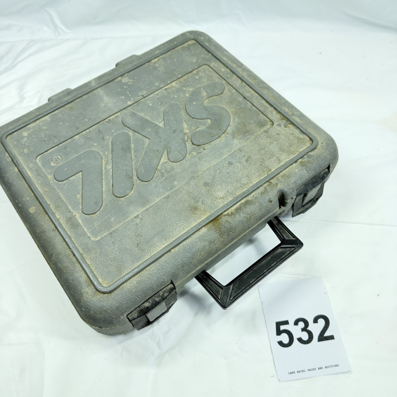 Lot 532: Skil 14.4V Warrior cordless drill with case, two batteries, work light and charger